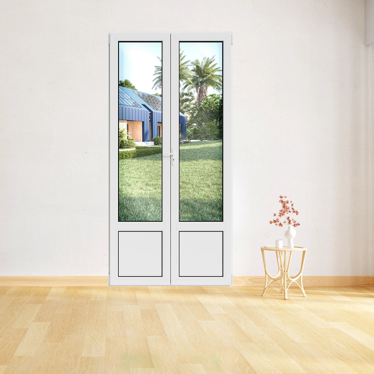 Porte-fenêtre PVC 1 vantail - H2150 x L800 mm - Double vitrage Porte-fenêtre PVC 1 vantail - H2150 x L800 mm - Double vitrage
