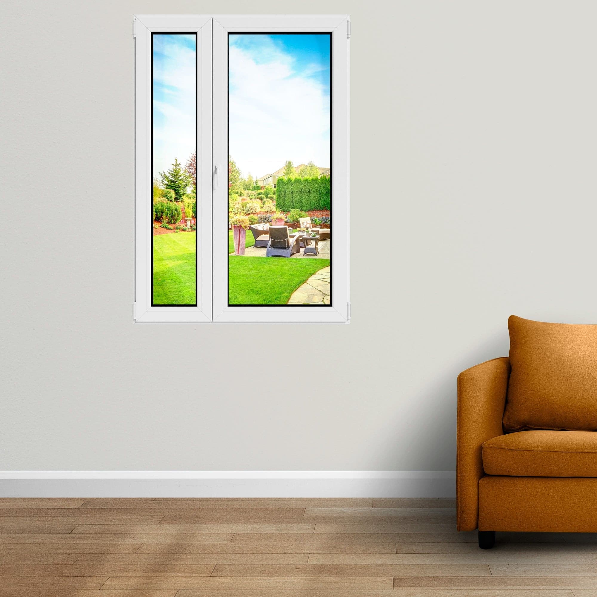 Fenêtre PVC sur-mesure 2 vantaux tiercés - oscillo-battant