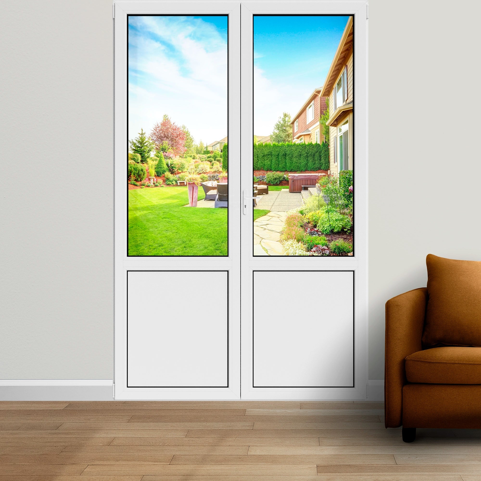 Porte fenêtre PVC 2 vantaux blanc H 228 x L 126 cm